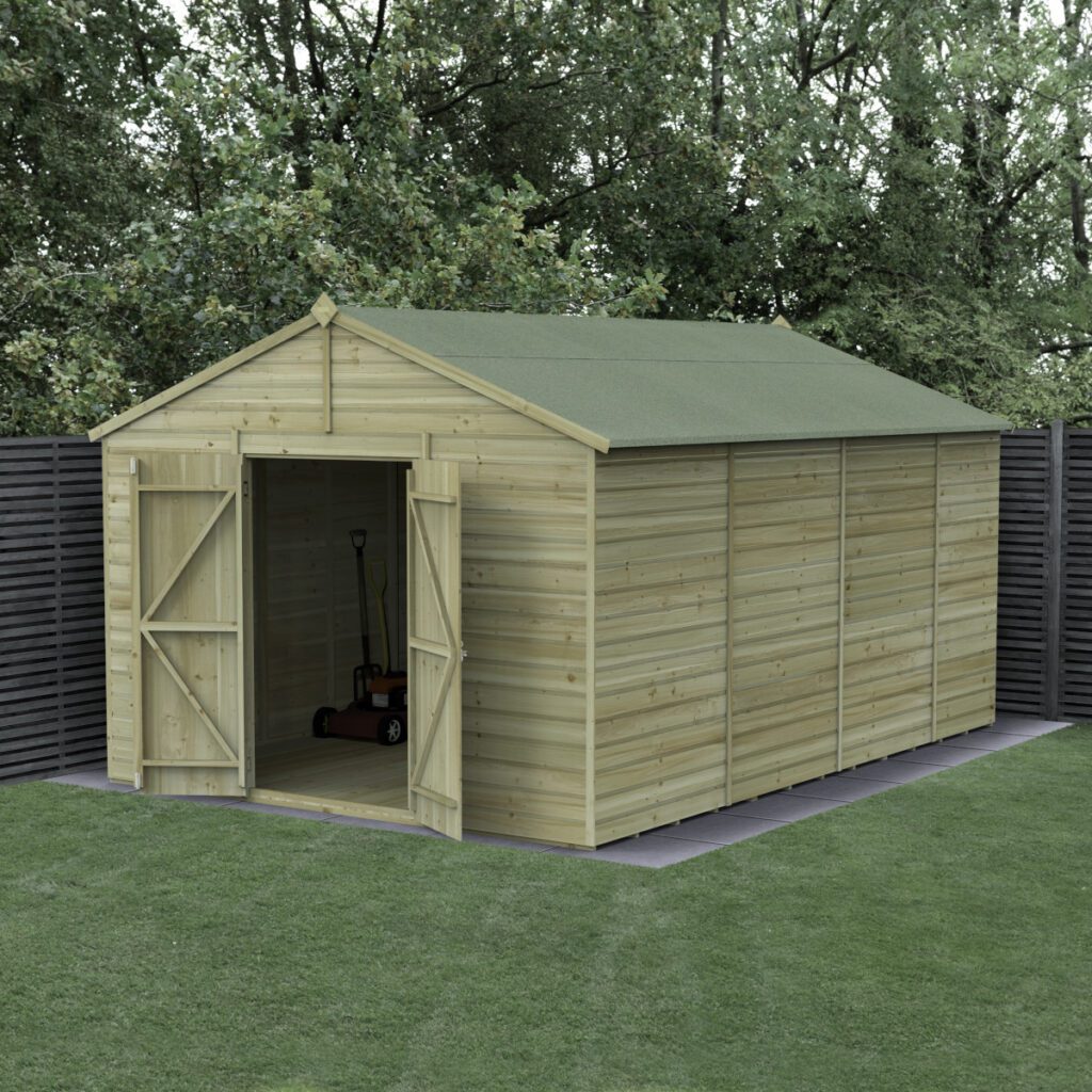 Beckwood 10×15 Apex Shed – No Windows – Double Door 5013053196656 2